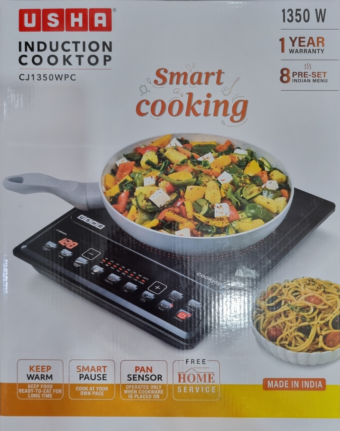 Image of USHA 1350 W Induction Cooktop Push Button