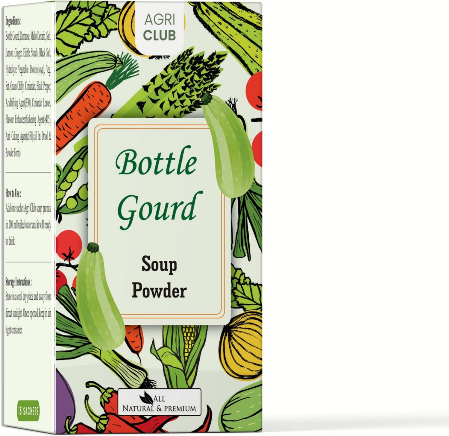 AGRI CLUB Instant Bottle Gourd Soup Powder 15 Sachets (each 15 gm)