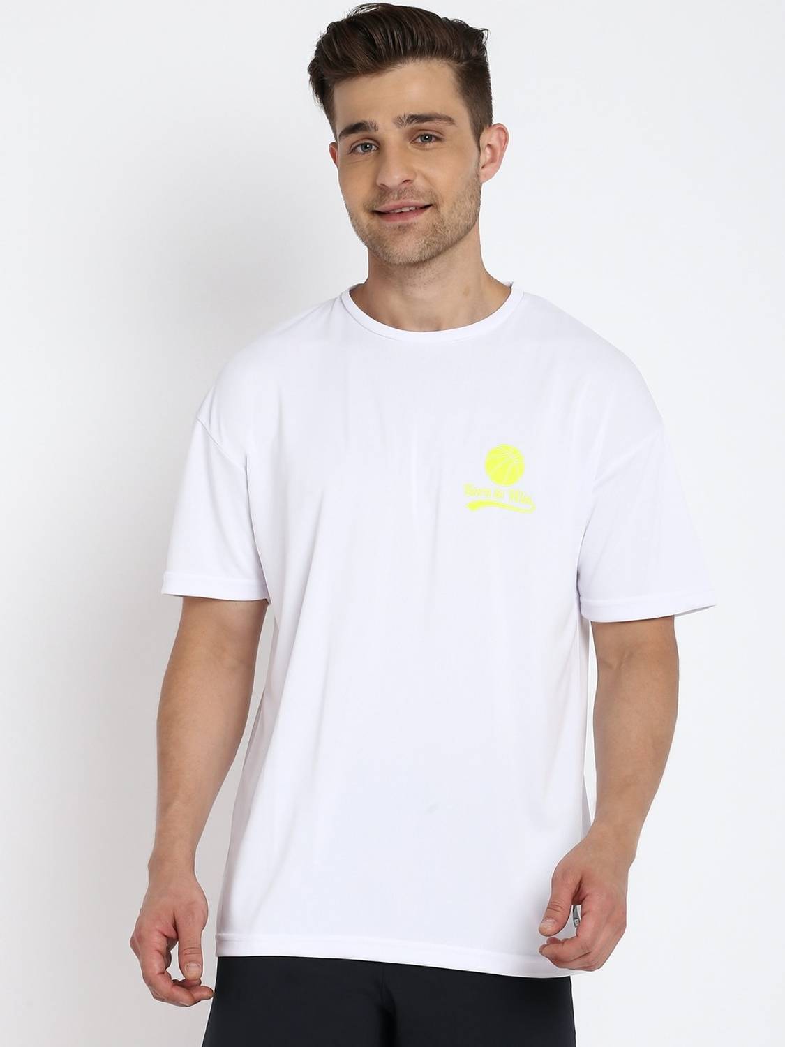 Aditya Birla - abof Solid Men Round Neck White T-Shirt
