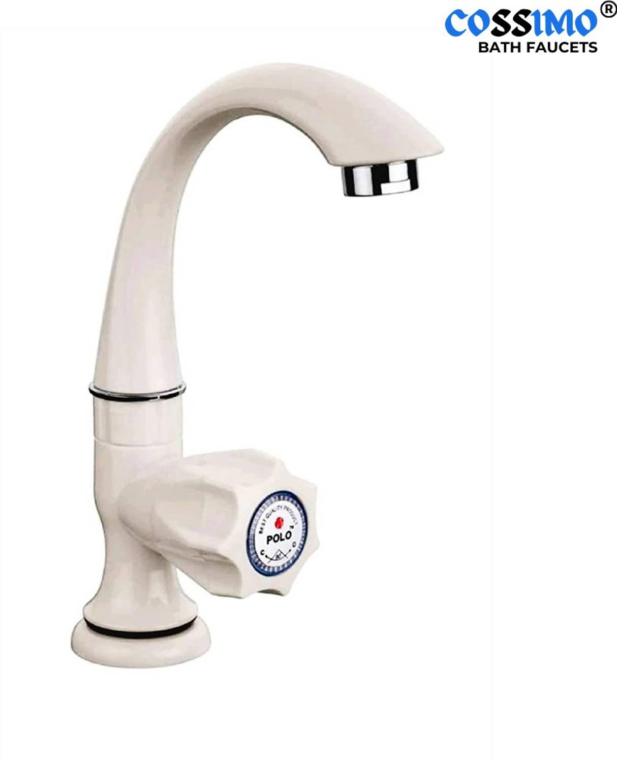 BATHONIX PVC Swan Neck Tap (With Foam Flow) For Bathroom / Wash Basins (Big Neck) Basin Mixer Faucet