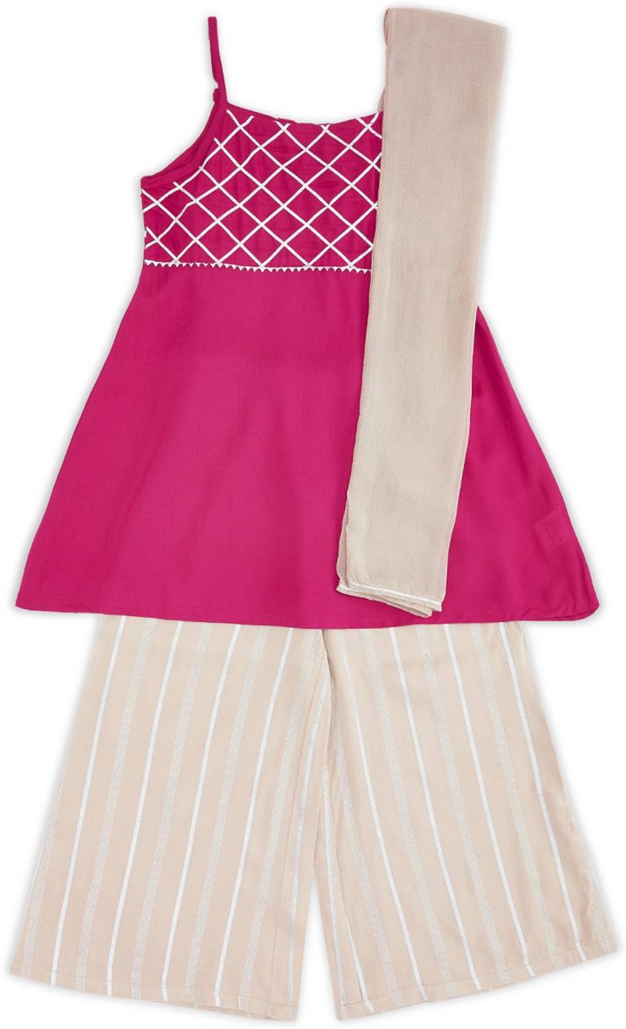 Akkriti by Pantaloons Girls Festive & Party Kurta, Pyjama & Dupatta Set