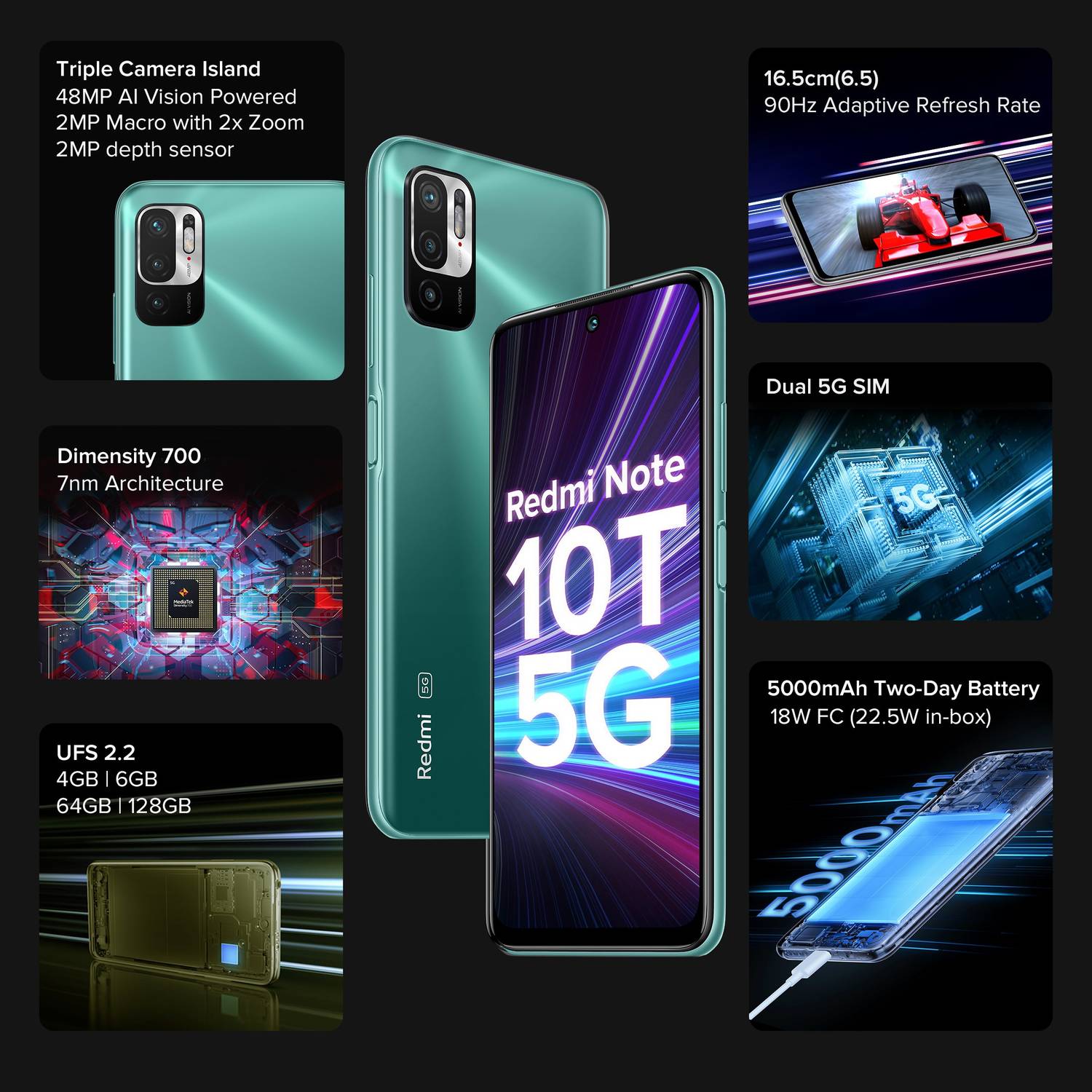 REDMI Note 10T 5G (128 GB Storage, 6 GB RAM) Online at Best Price