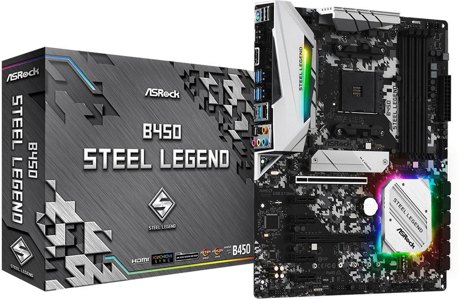 B450 Steel Legend＋Ryzen 5 1400 ASRock B450 Steel Legend AM4Socket ATX AMD B450 Chipset DDR4