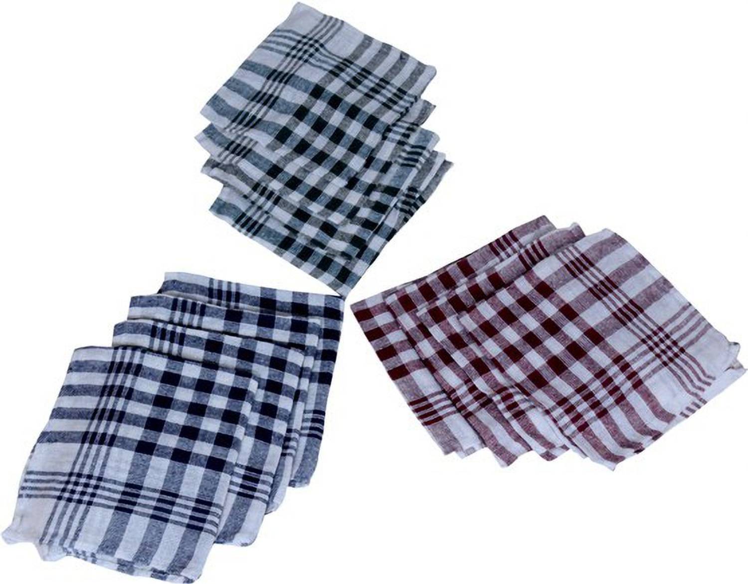 Aknot Cleaning Cloth Multipurpose Kitchen Towels Cotton Dish Table Cloth - Pack of 12 Microfiber Kitchen Towels Checked 18x18 Inch Cloth Napkins