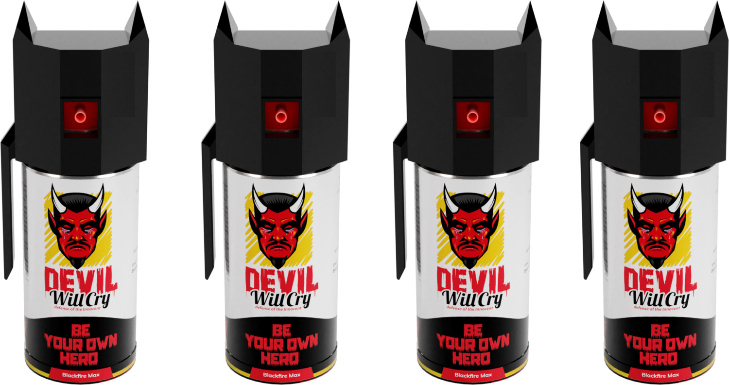 Image of Devil Will Cry Powerful Black Pepper Spray Self Defence for Women, Girls Pack Of 4 Each 55 ml Pepper Fogger Spray