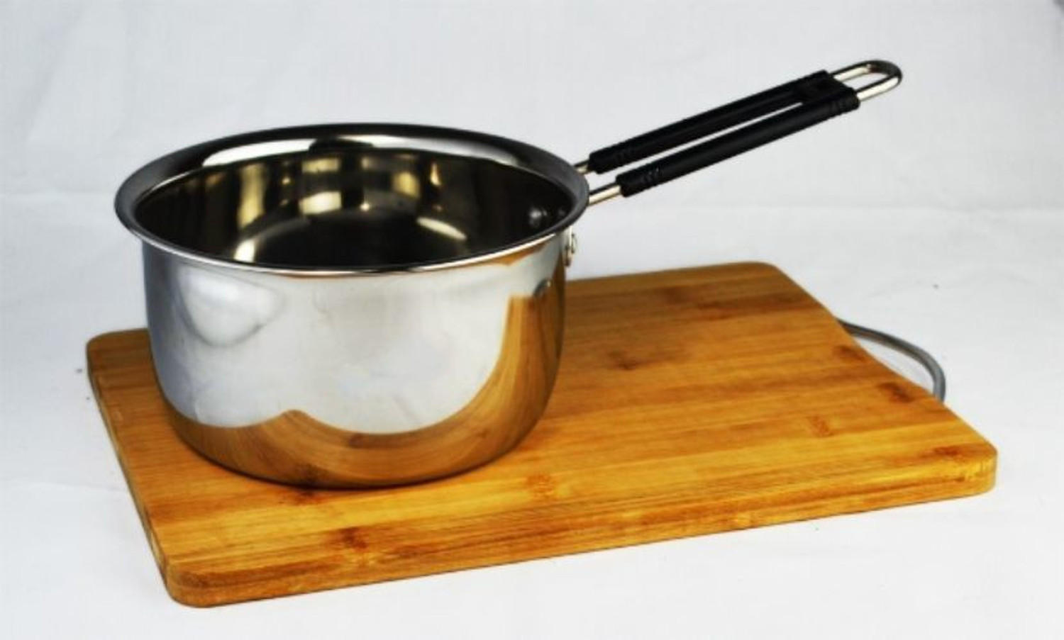 Image of HM EVOTEK Stainless Steel Milk Pan,Tea Pan,Sauce Pan ( Heavy Material & Long Life ) Milk Pan 24 cm diameter 1.75 L, 1.25 L, 0.75 L capacity