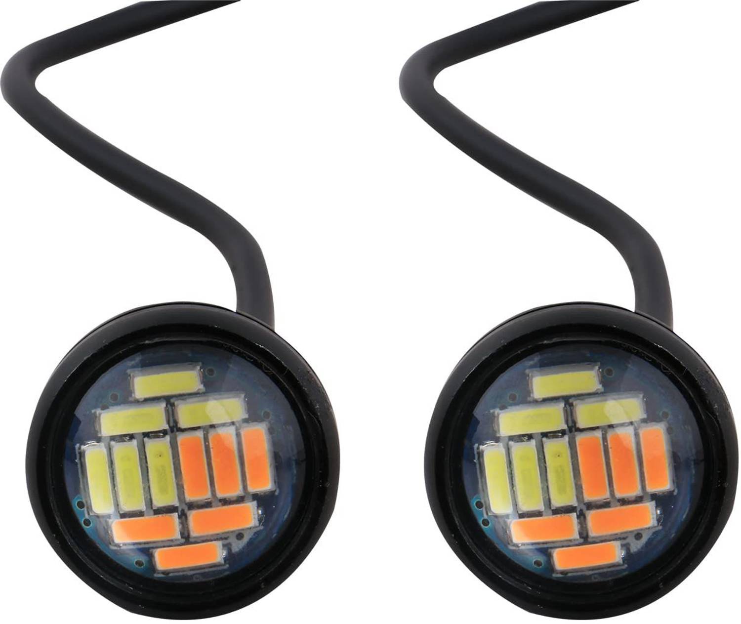 ALLEXTREME LED Light for Energy Efficient Eagle Eye LED Bulbs (Amber & White, 2 Pcs) License Plate Light Car, Motorbike, Truck LED (12 V, 9 W)