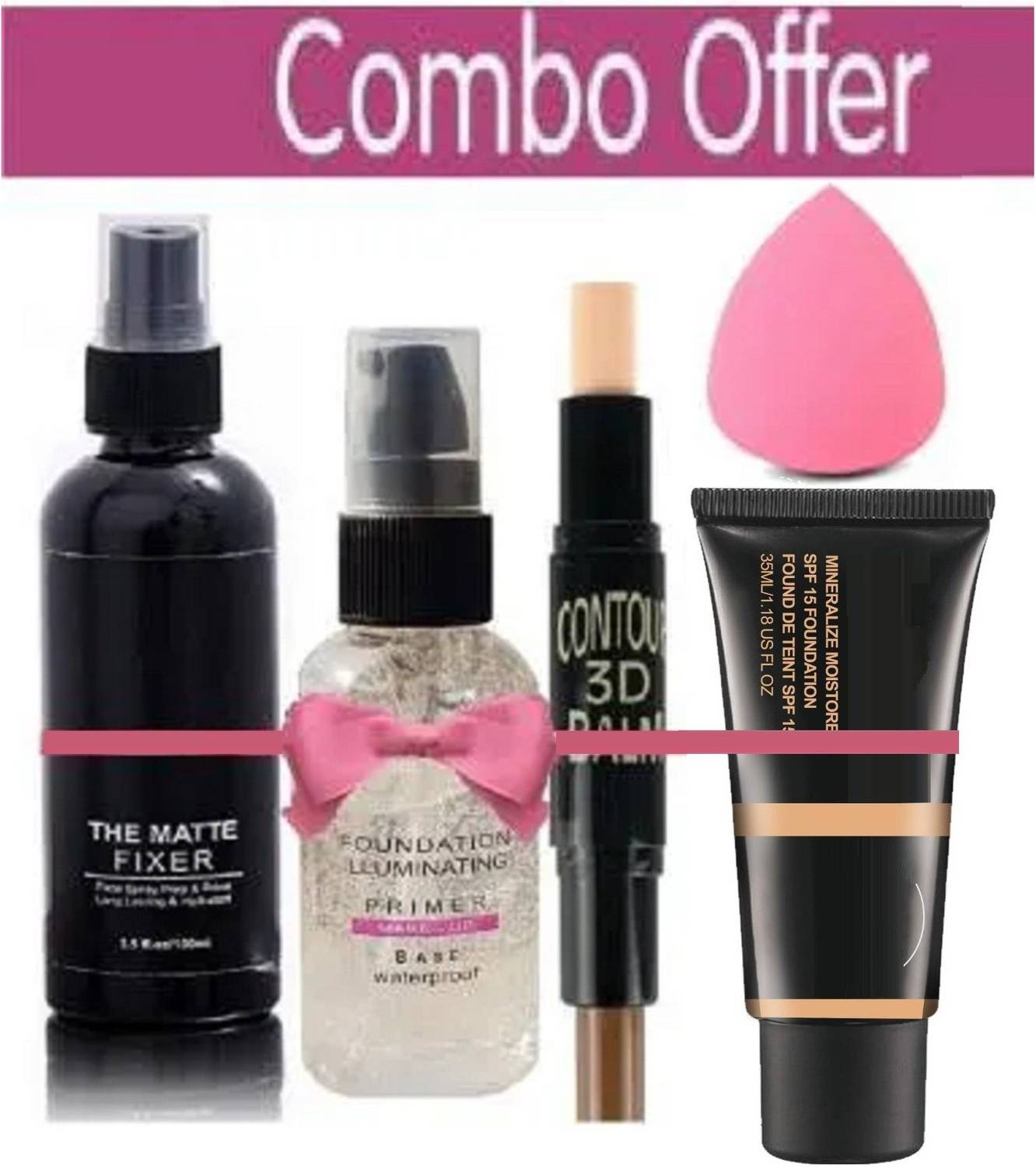 ADJD FOUNDATION,MAKEUP BASE PRIMER,2 IN 1 CONCEALER STICK,MAKEUP SETTING FIXER & MAKEUP BLENDER