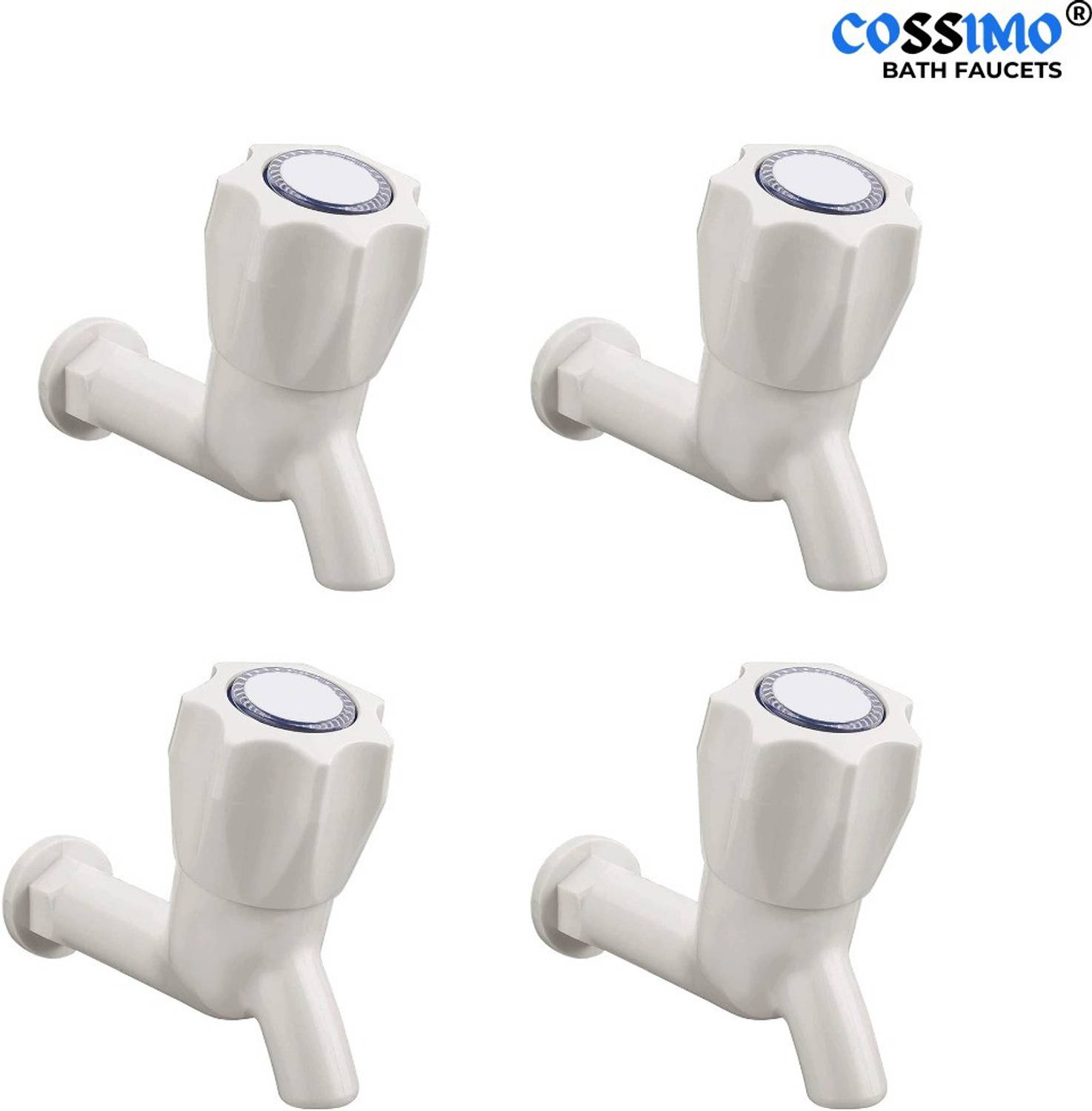 BATHHALL PVC Polo Plastic Bib Taps For Bathroom (Pack of 4) Bib Tap Faucet