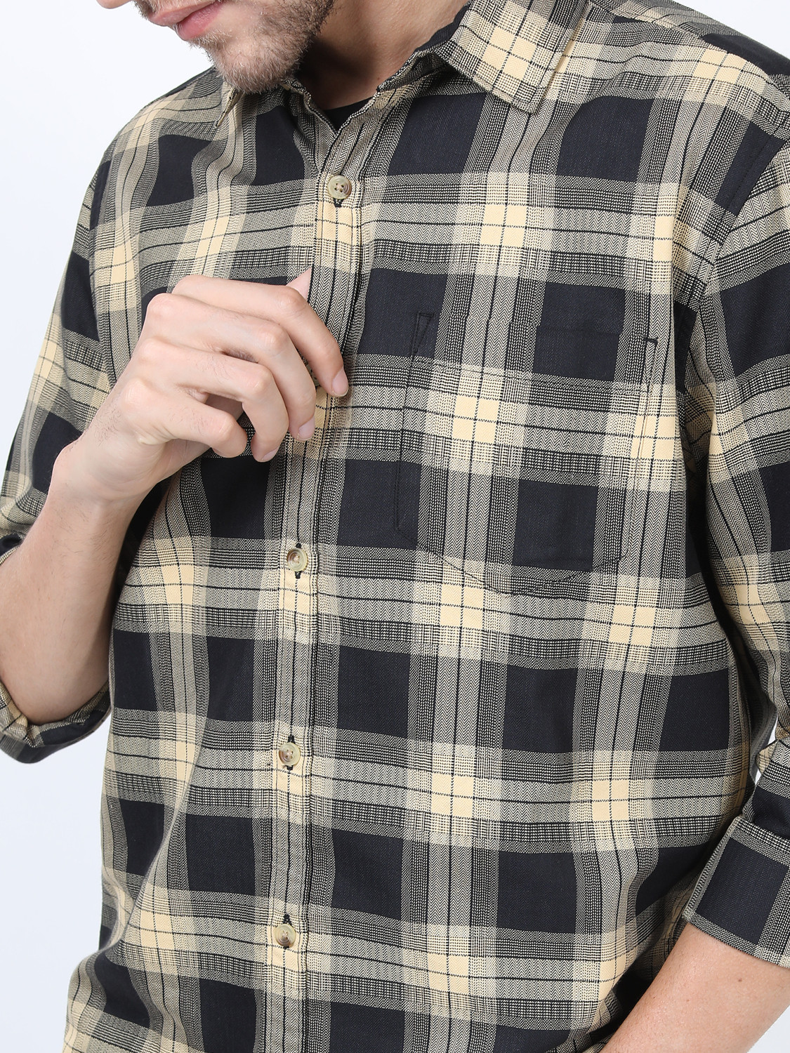 Image of HIGHLANDER Men Checkered Casual Multicolor Shirt