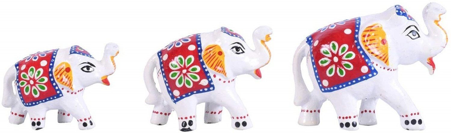 Image of Great Art Elephant Showpiece Royal Elephant for Decoration and Gift Purpose Decorative Showpiece - 3.5 cm