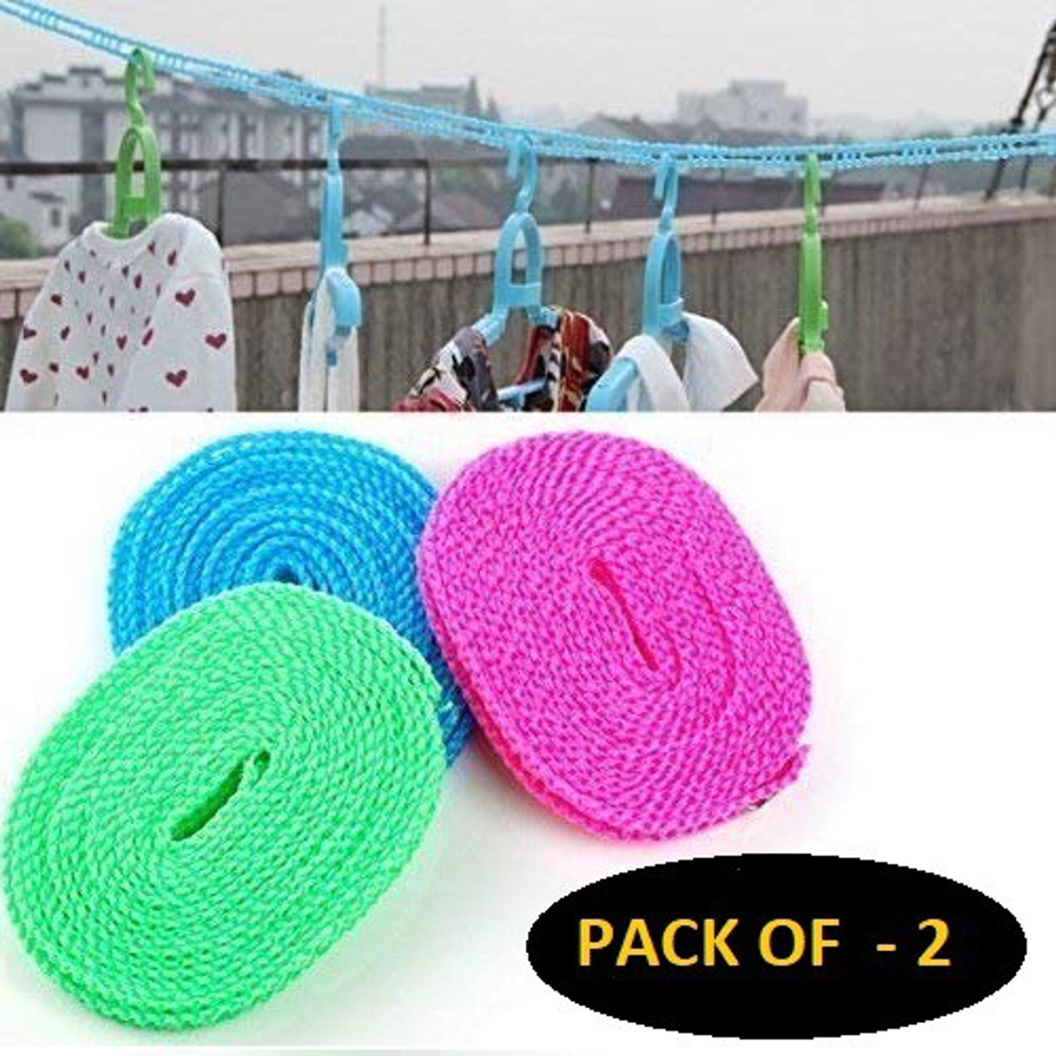 Mopslik 5 Meter Cloth Drying Rope String Anti Slip Windproof ...