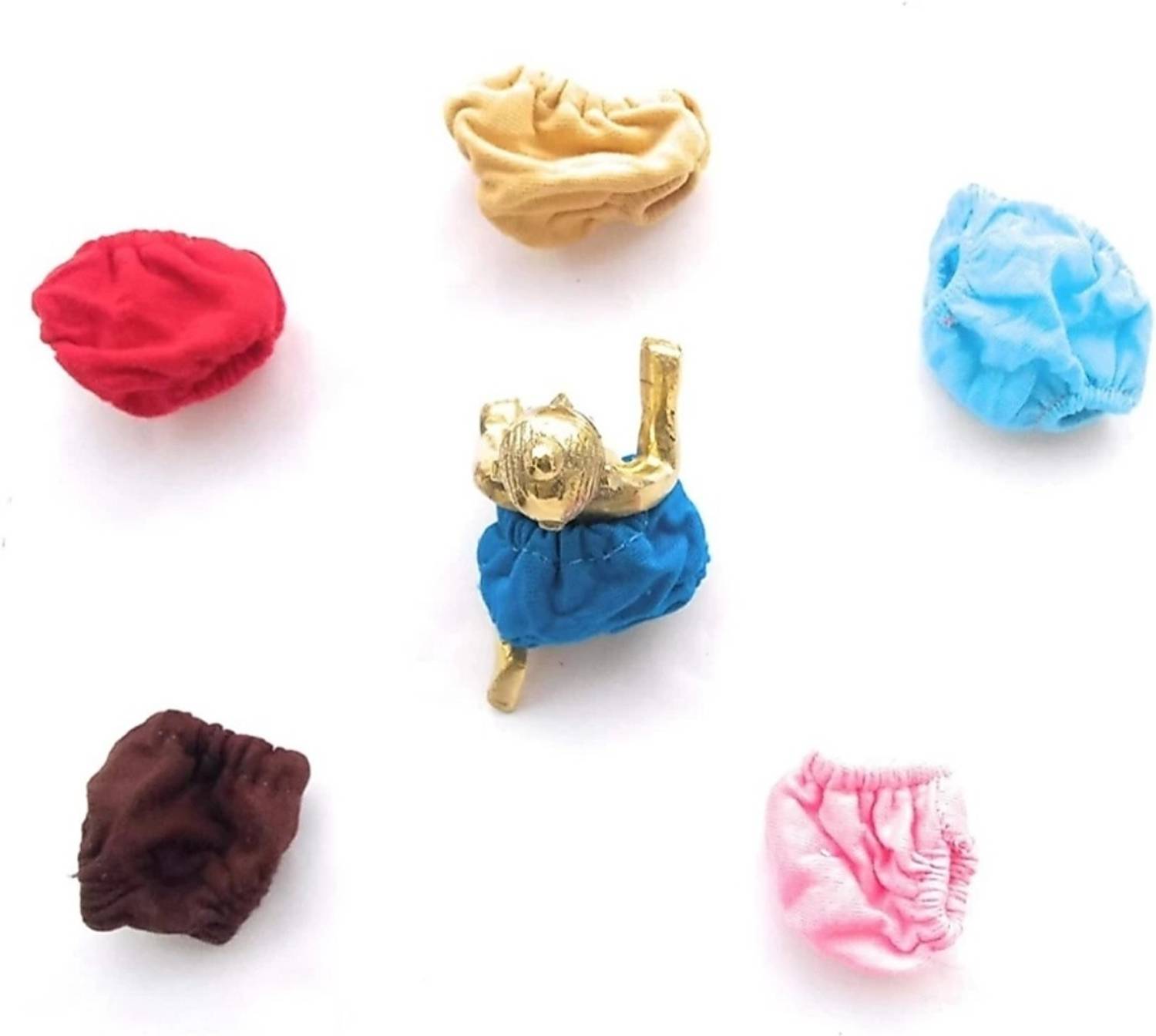 Anyfashion laddu gopal ( size 0 ) combo of 6 nappies Dress