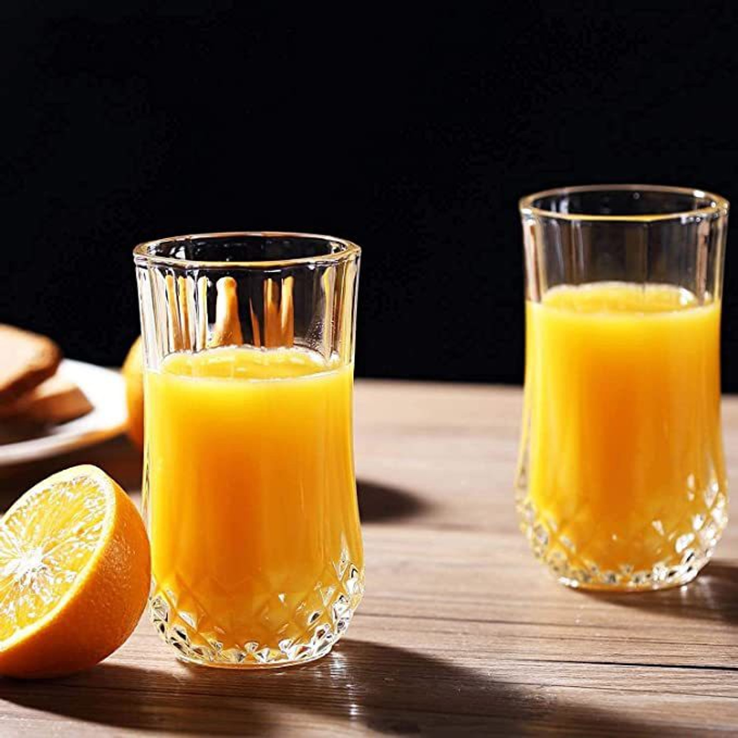 Image of JIGSHTIAL (Pack of 2) Glass Water /Juice Glass - 2 Pieces, Clear, 250 ml Glass Set Wine Glass