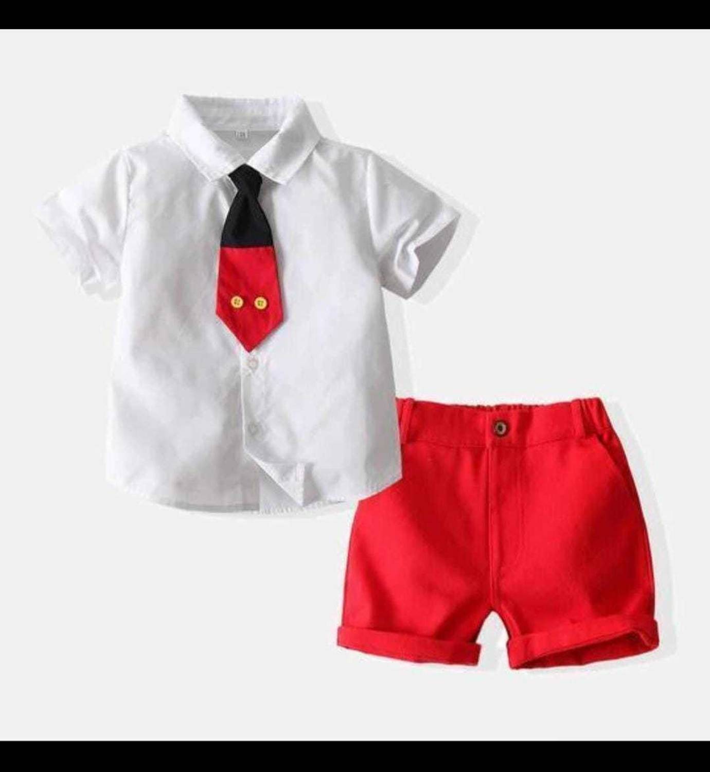 Ameeha Baby Boys & Baby Girls Party(Festive) Shirt Shorts
