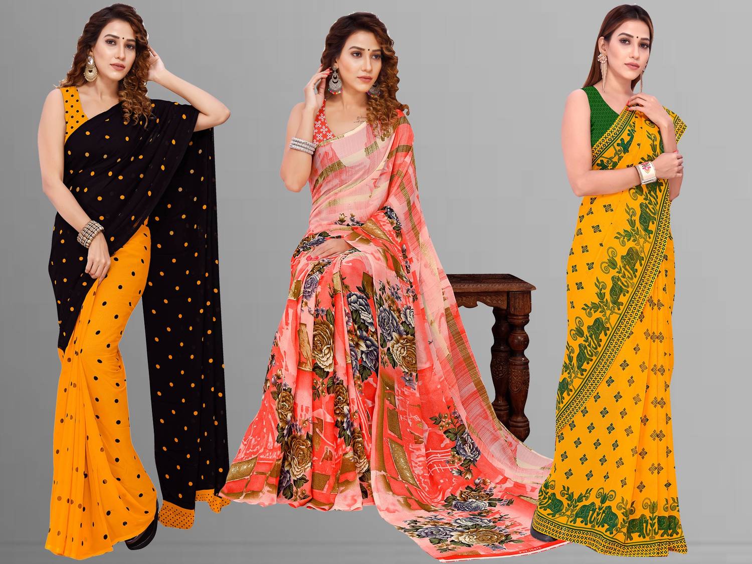 Anand Sarees Floral Print Daily Wear Georgette Saree