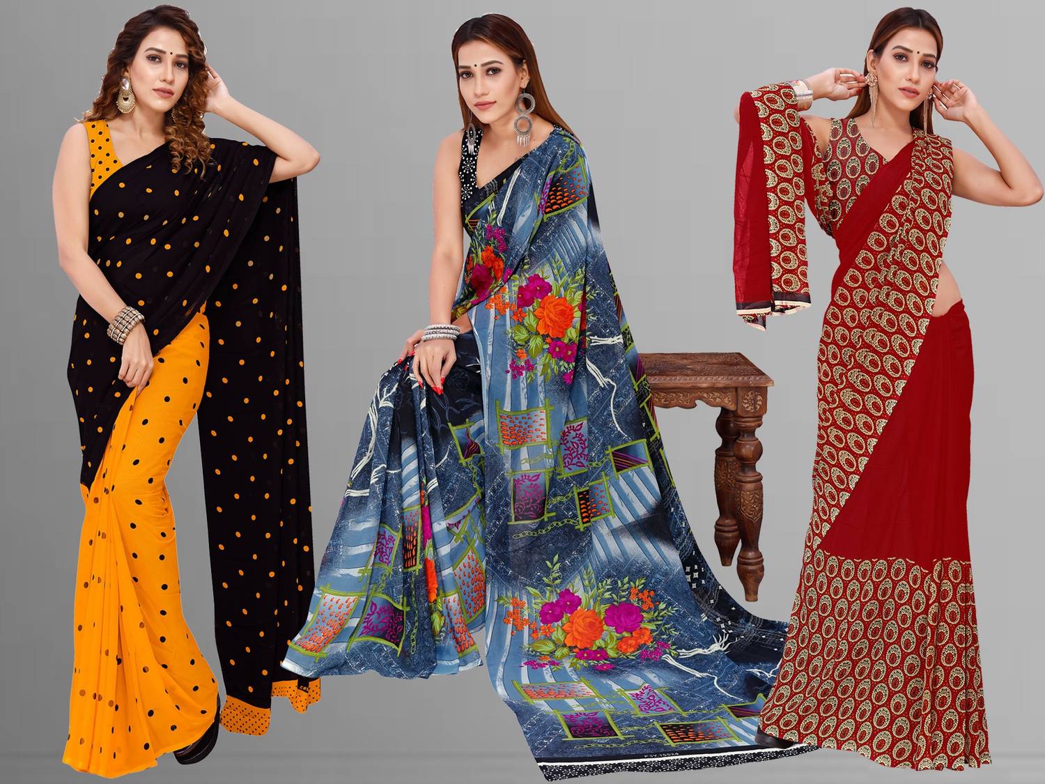 Anand Sarees Floral Print Daily Wear Georgette Saree