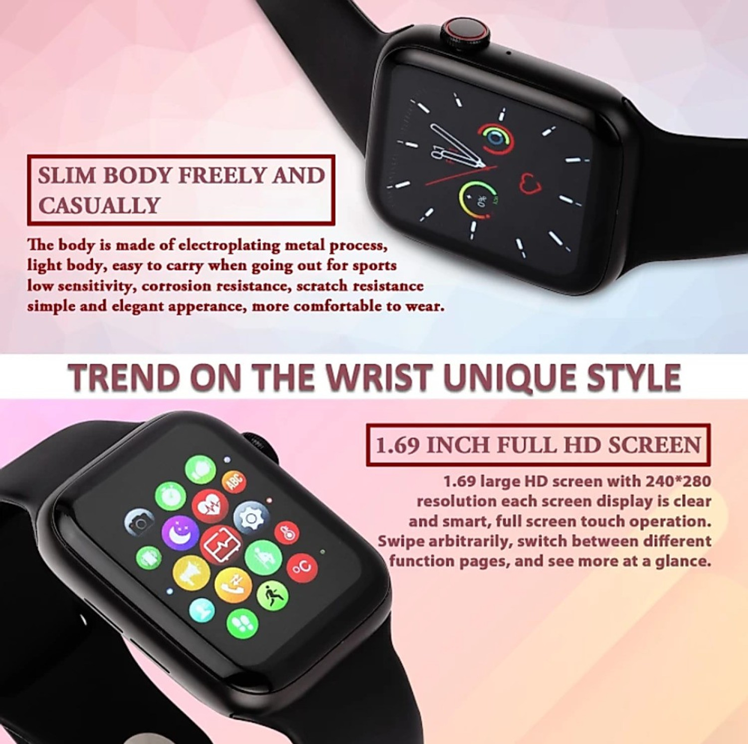 Image of VIMORK T-500 plus pro BT calling whatsapp Facebook and Twitter music fitness watch Smartwatch
