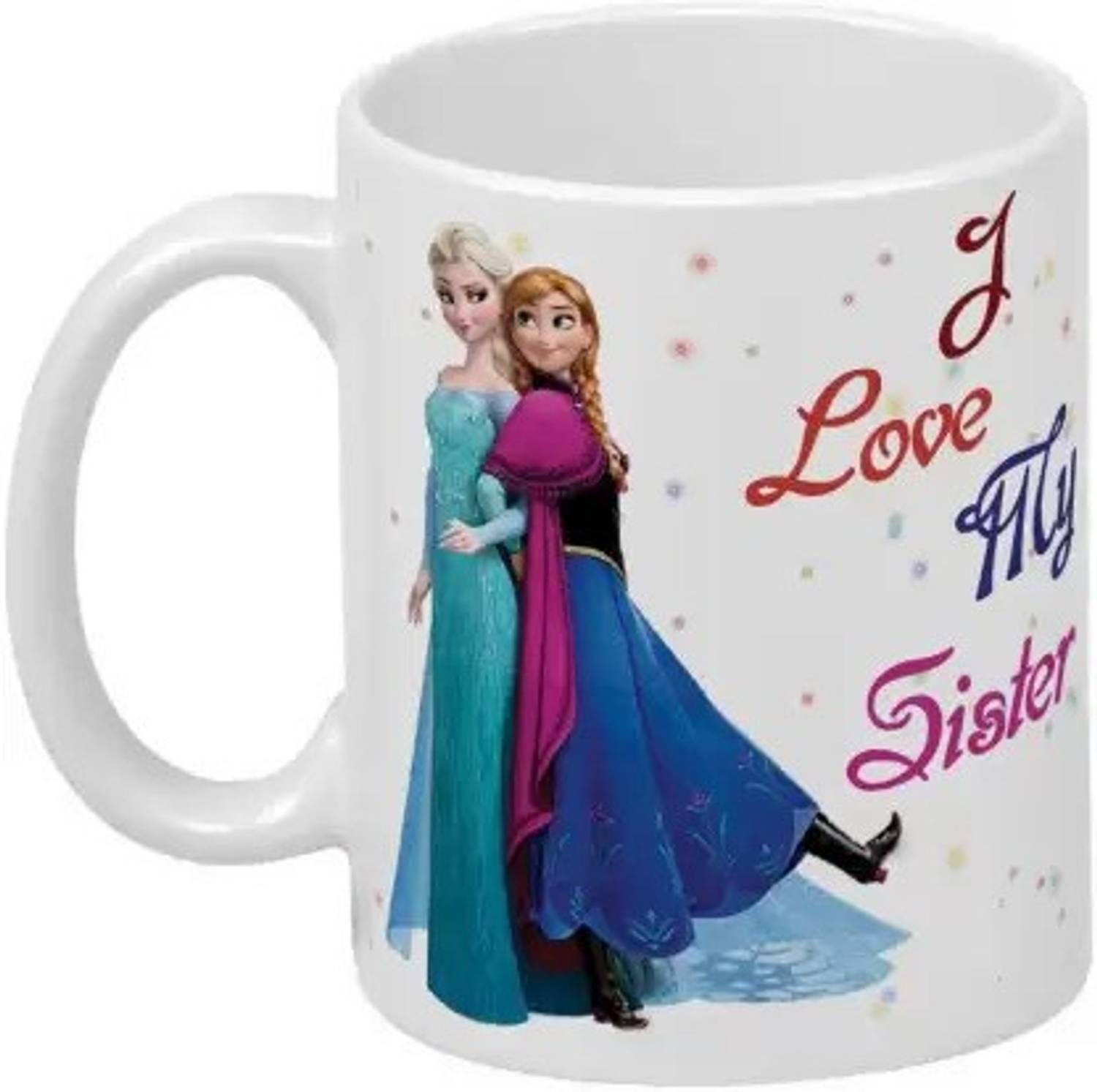 AMAR CREATION I Love My Sister Printed Tea & Coffee 350ml Ceramic for Couple's Ceramic Coffee Mug