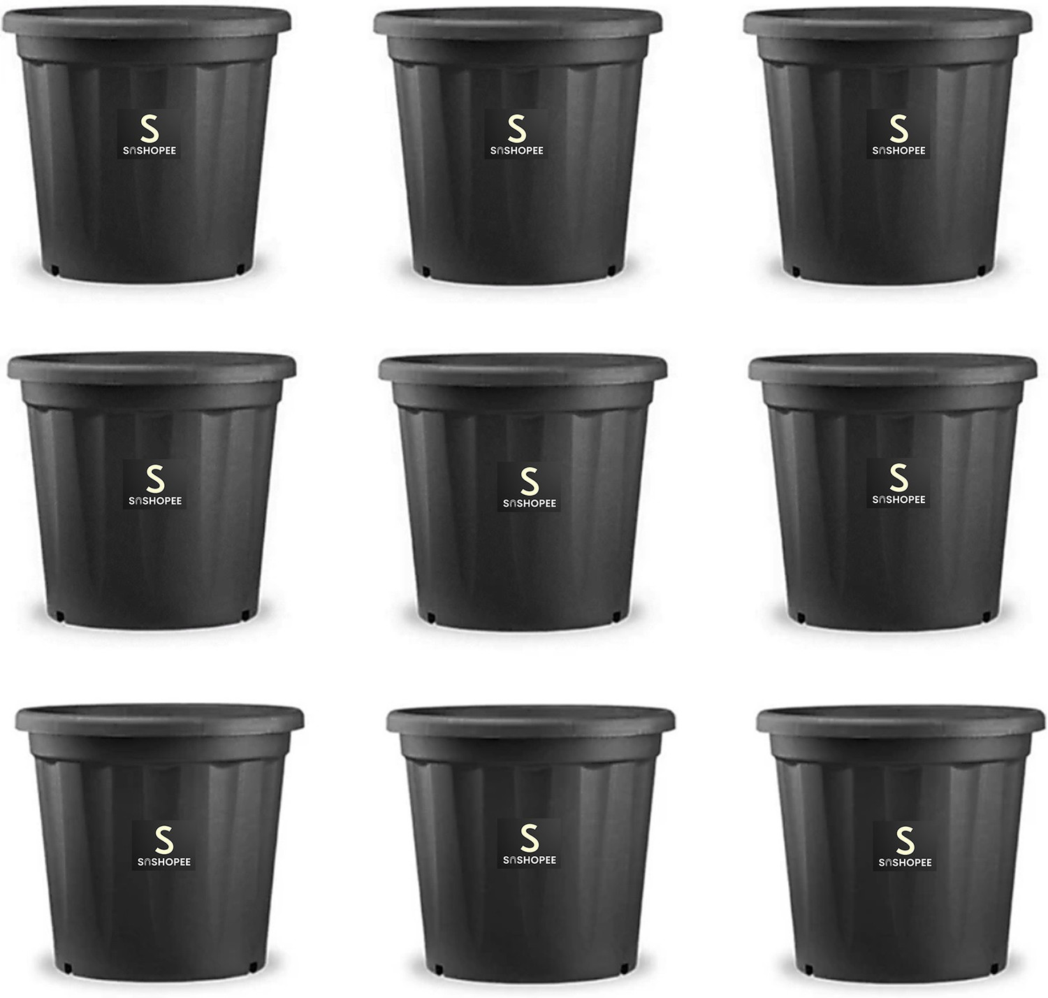 Image of SNSHOPEE 8 inch Size Nursery Plant Pot for Home, Garden gardening and decoration Plant Container Set (Pack of 9, Plastic)