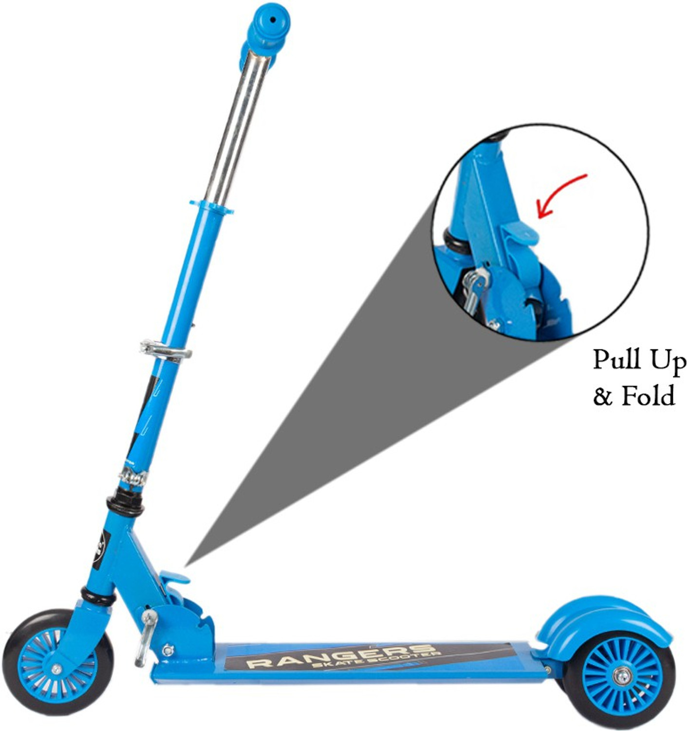Image of Kiddie Castle Road Runner Kick Ranger Scooter for Kids (Blue)