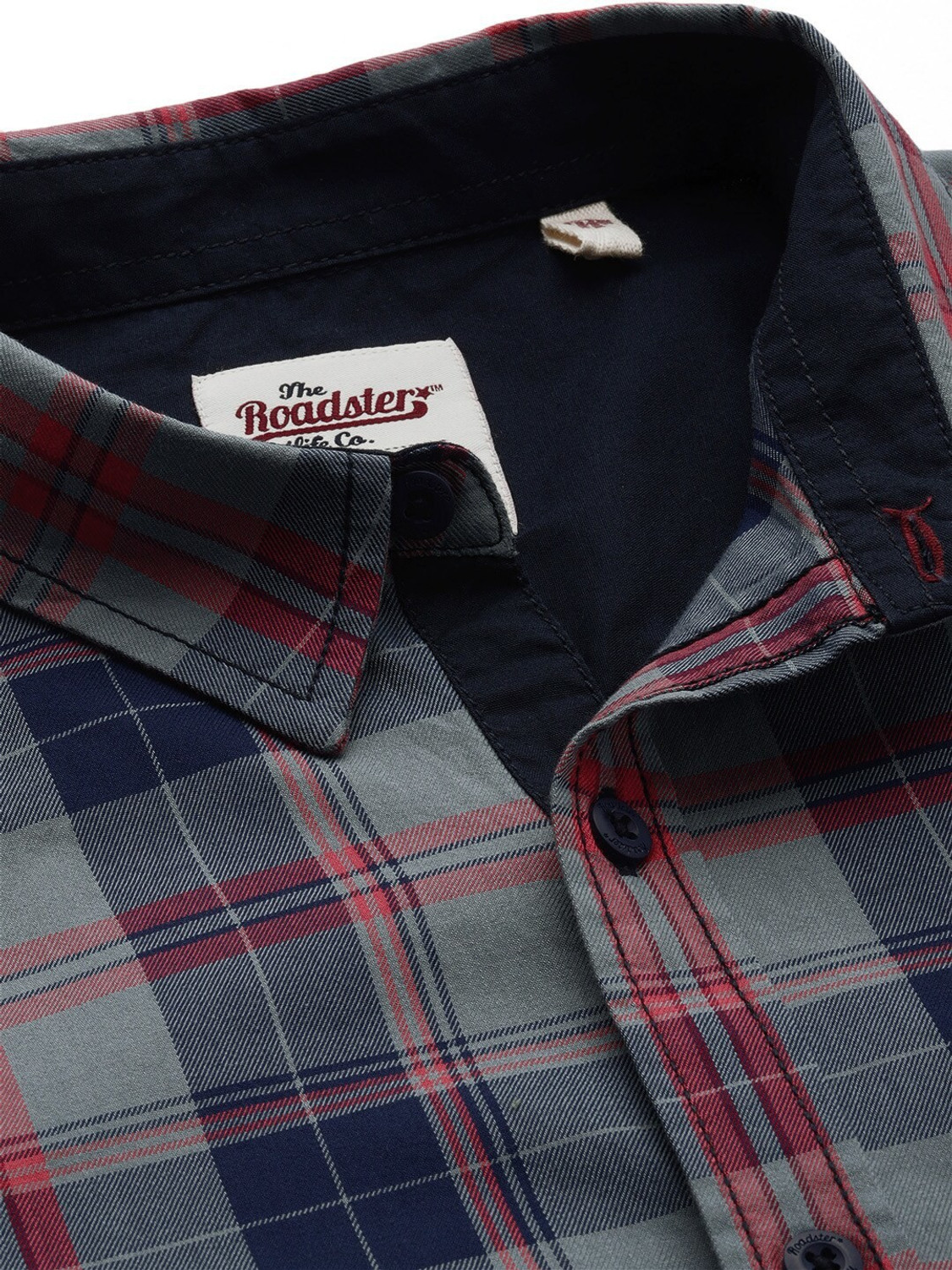 Image of Roadster Men Checkered Casual Blue Shirt