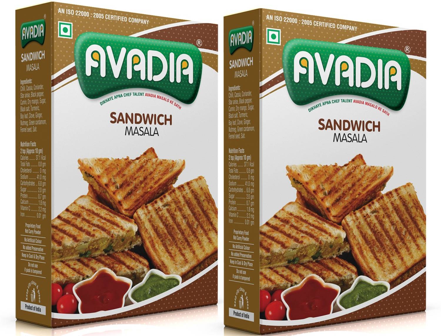 AVADIA SANDWICH MASALA | SPICE BLEND MIX | 100 g x2 | PACK OF 2 |