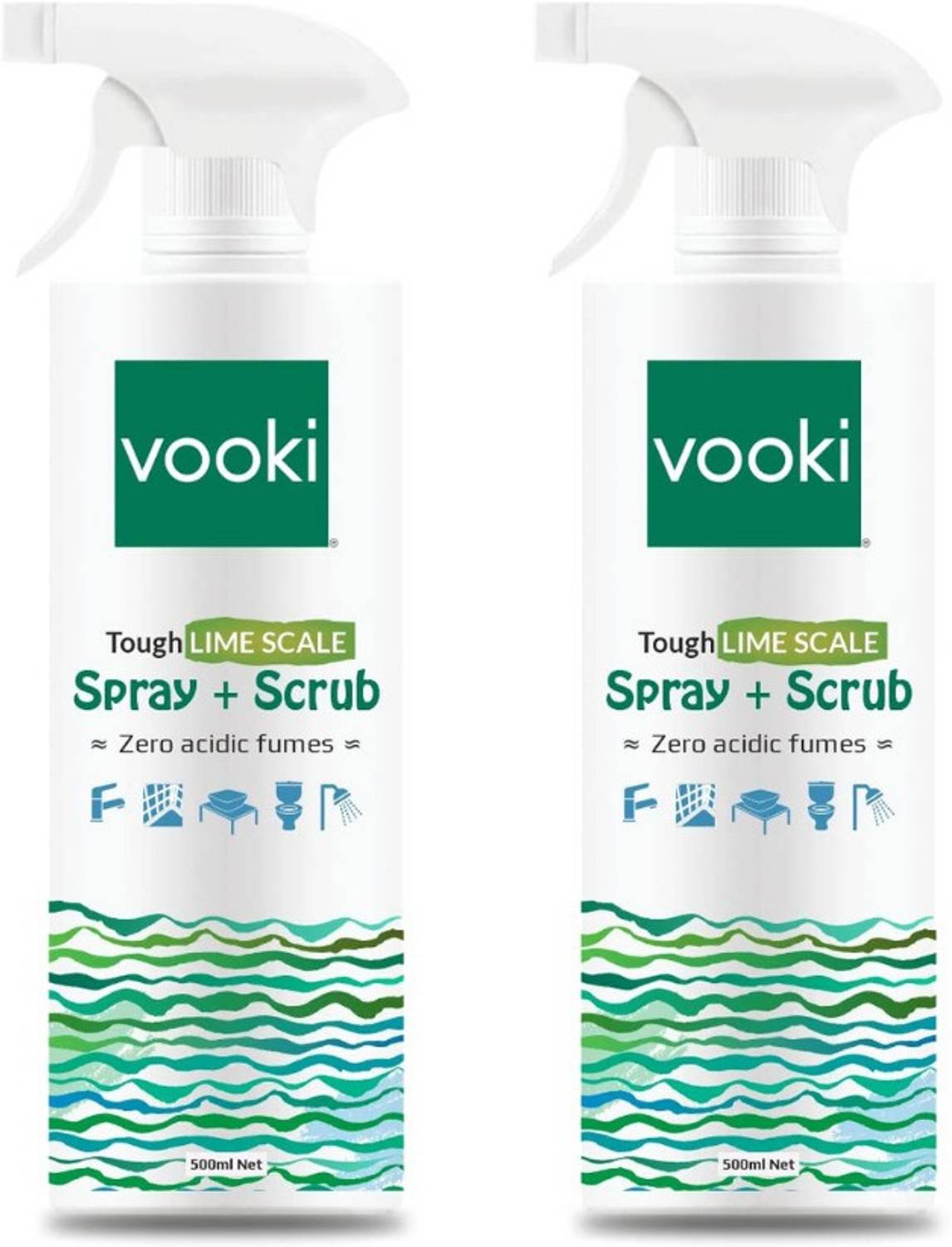 vooki Tough Lime Stain Descaler Remover, Spray & Scrub Cleaner -