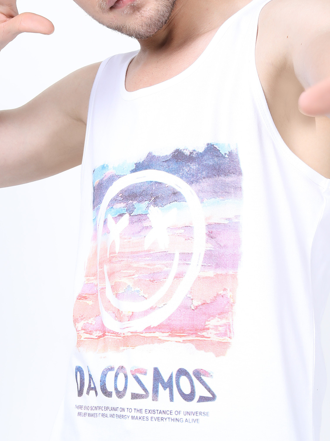 Image of HIGHLANDER Solid Men Round Neck White T-Shirt