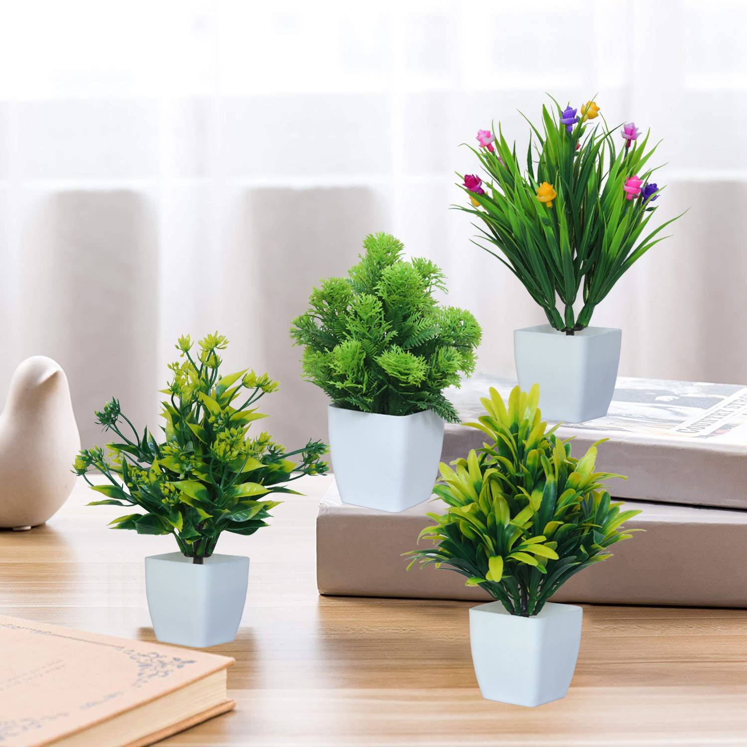 MODO Artificial Bonsai Mini Table Top Plants for Home & Office De