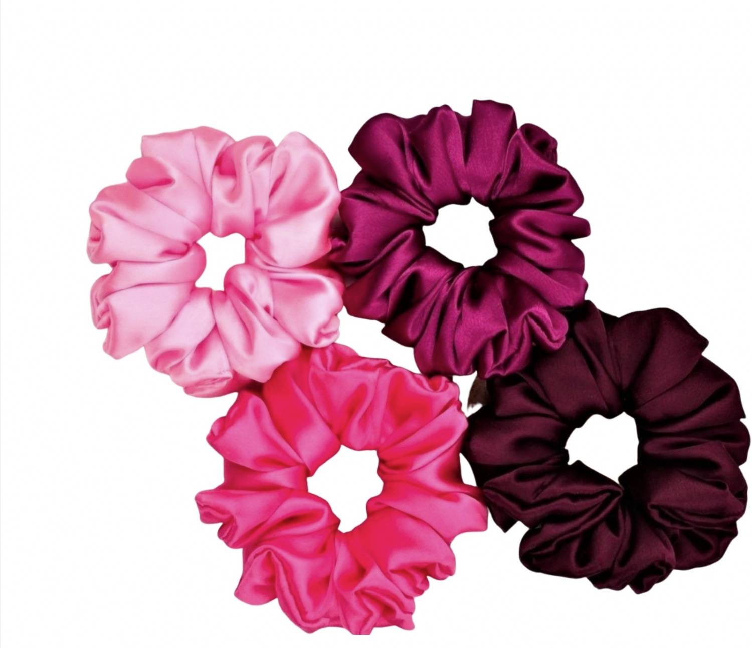 Attune Silk Satin Scrunchies for women|Hair Ties Rubber Bands Scrunchy Combo of 4 Hair Band