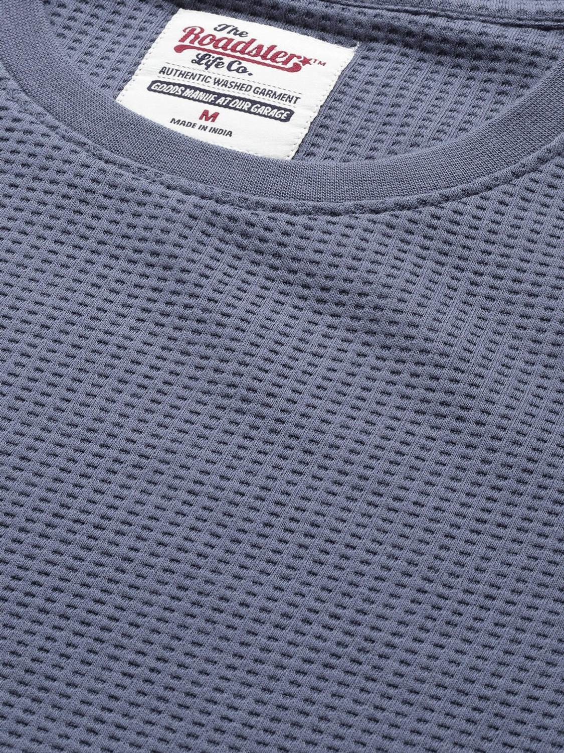 Image of Roadster Solid Men Round Neck Grey T-Shirt