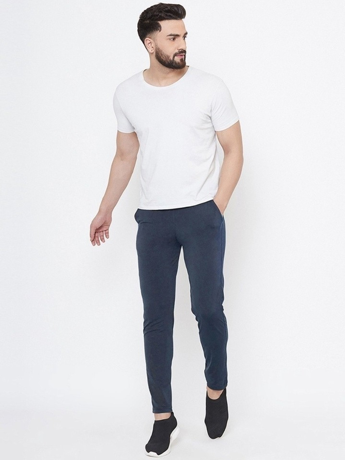 Image of Edidass Solid Men Blue Track Pants