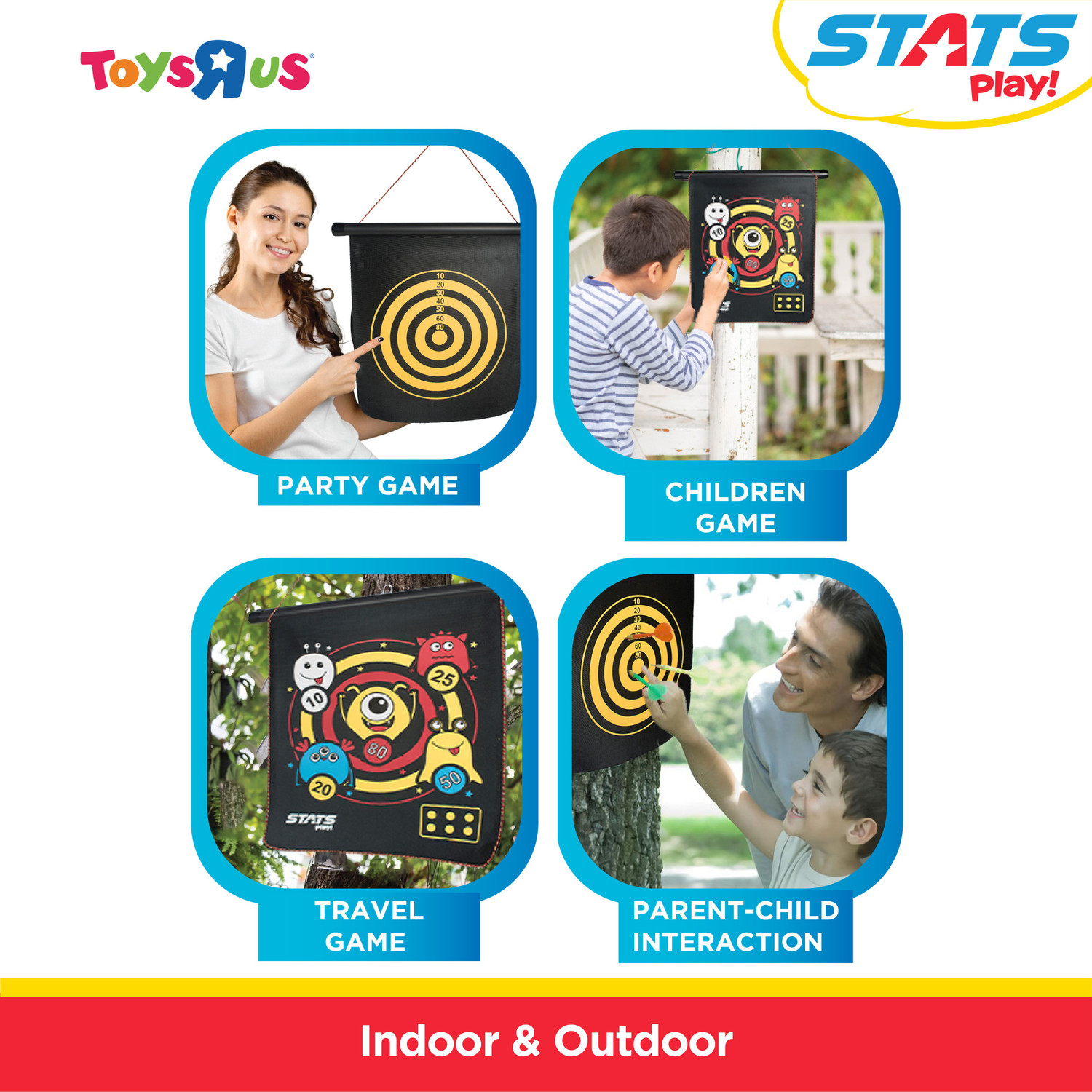 Image of Toys R Us Stats Sports Double Sided jumbo Magnet Board 17 Dart Board Dart Board Game