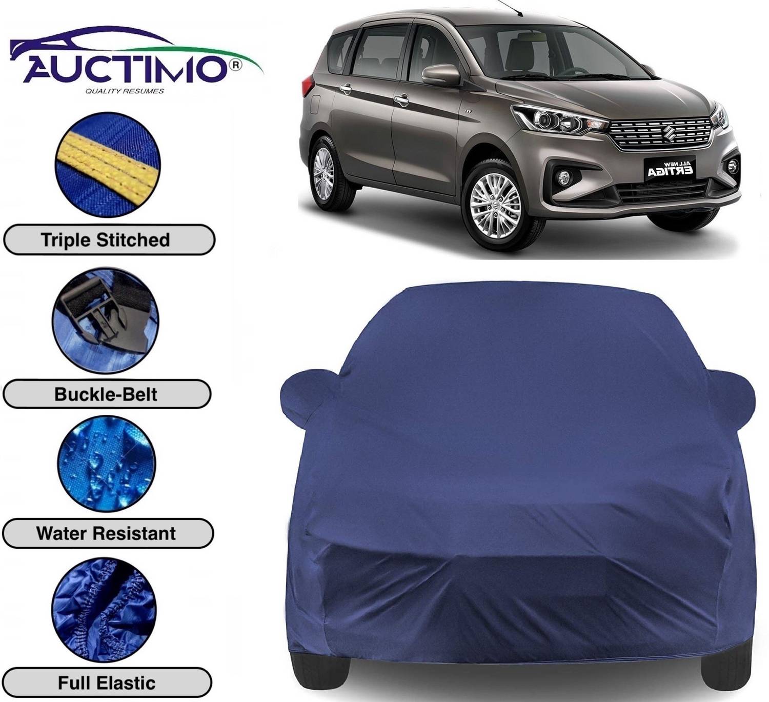AUCTIMO Car Cover For Maruti Suzuki Ertiga LXI (With Mirror Pockets)