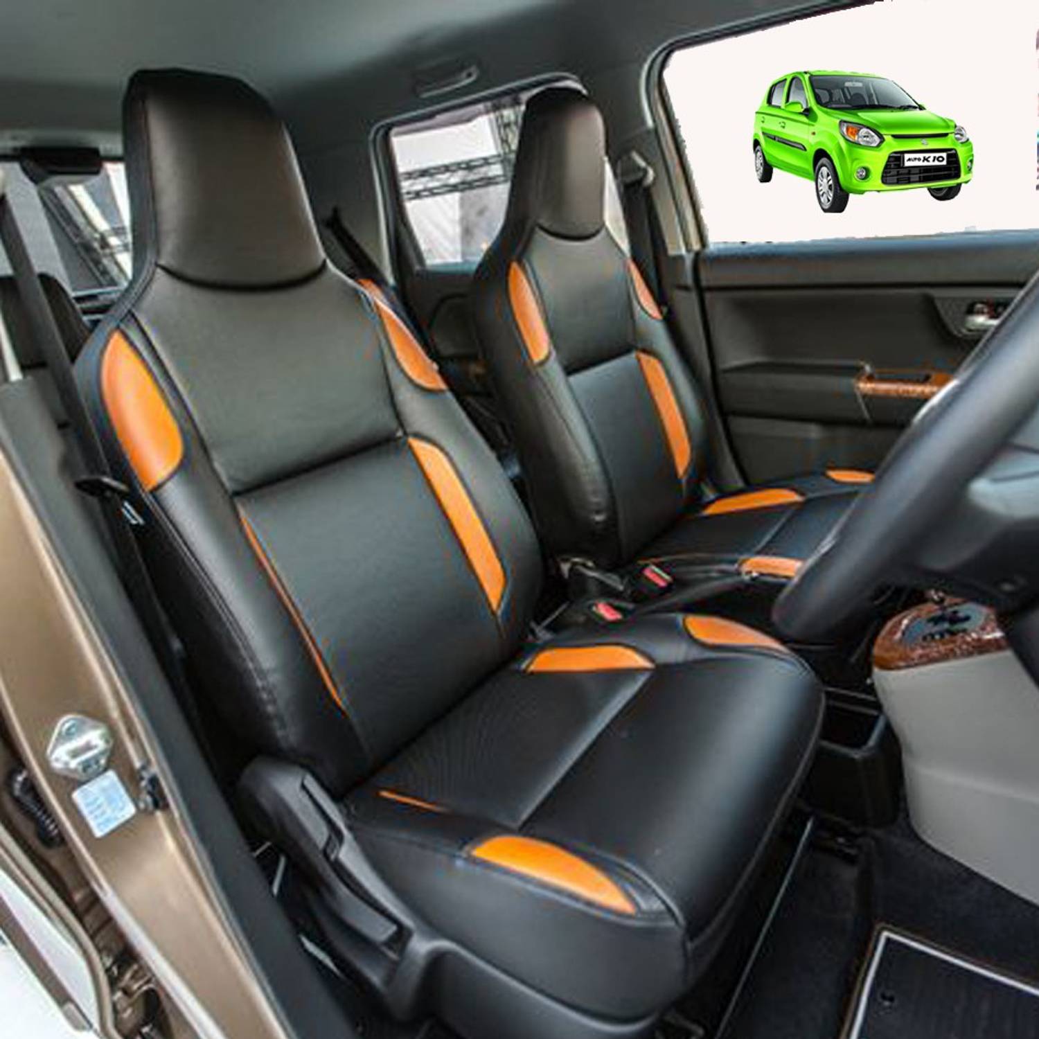 AutoSafe Leather Car Seat Cover For Maruti Alto K10
