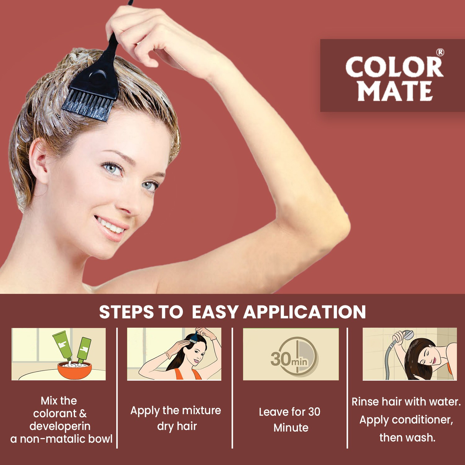 Image of COLOR MATE Hair Cream , Dark Brown