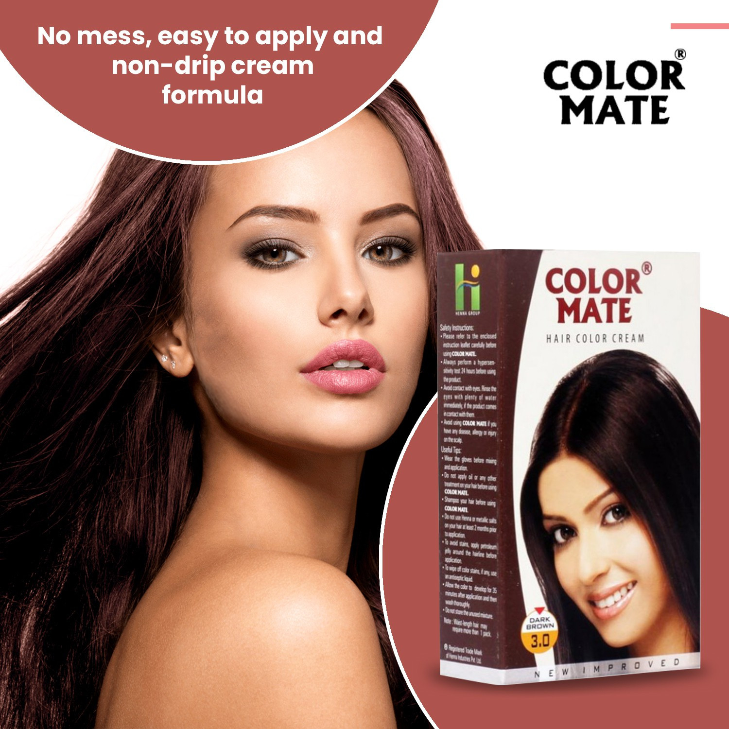 Image of COLOR MATE Hair Cream , Dark Brown