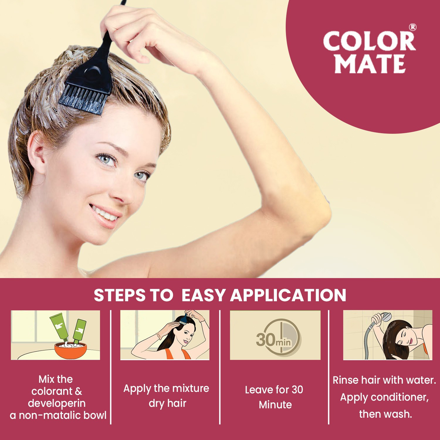 Image of COLOR MATE Hair Cream , Natural Black