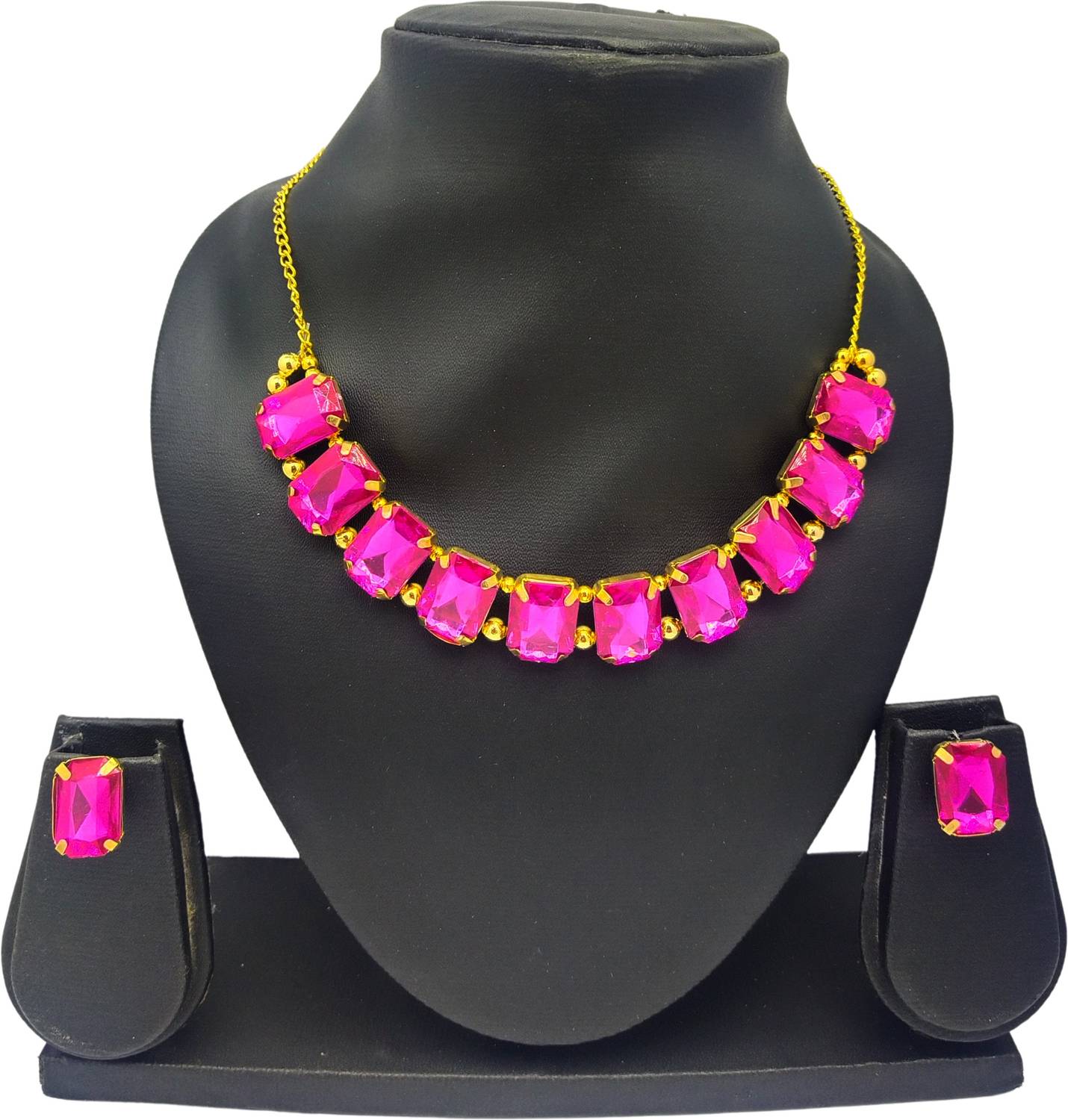 barakath Alloy Pink Jewellery Set