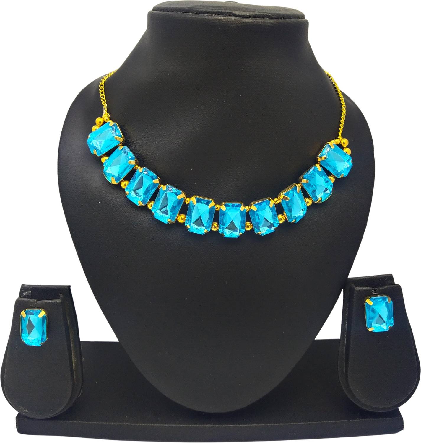 barakath Alloy Blue Jewellery Set