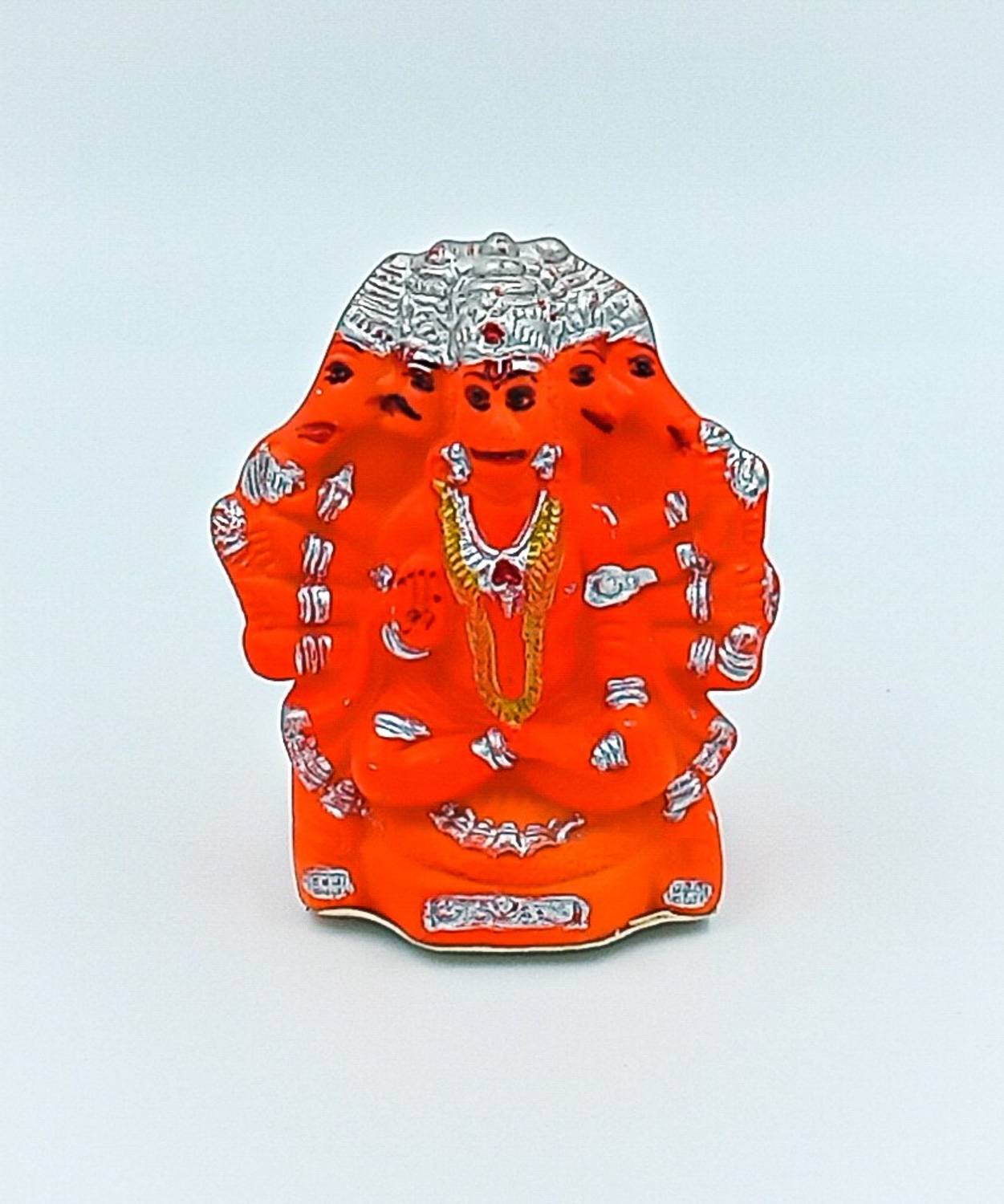 ATUT Unbreakable PVC Panchmukhi Hanuman Idol (Small Size - 11.5 cm, Red) Decorative Showpiece  -  10 cm