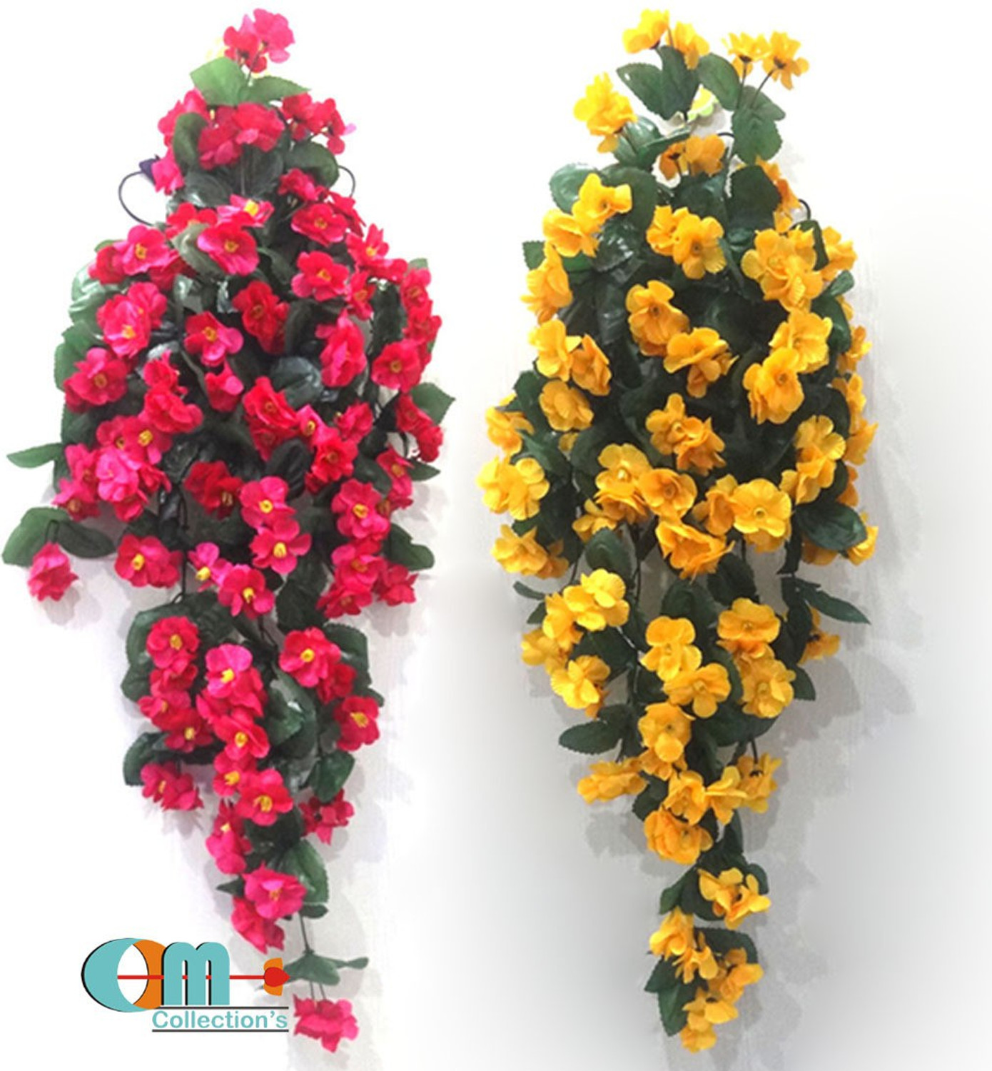 Image of OM COLLECTIONS Artificial Creepers hanging flower Multicolor Daisy Artificial Flower with Pot