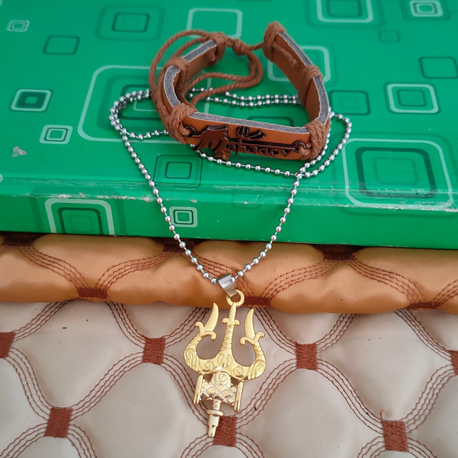 Image of Sullery Leather Copper Copper, Gold Jewellery Set
