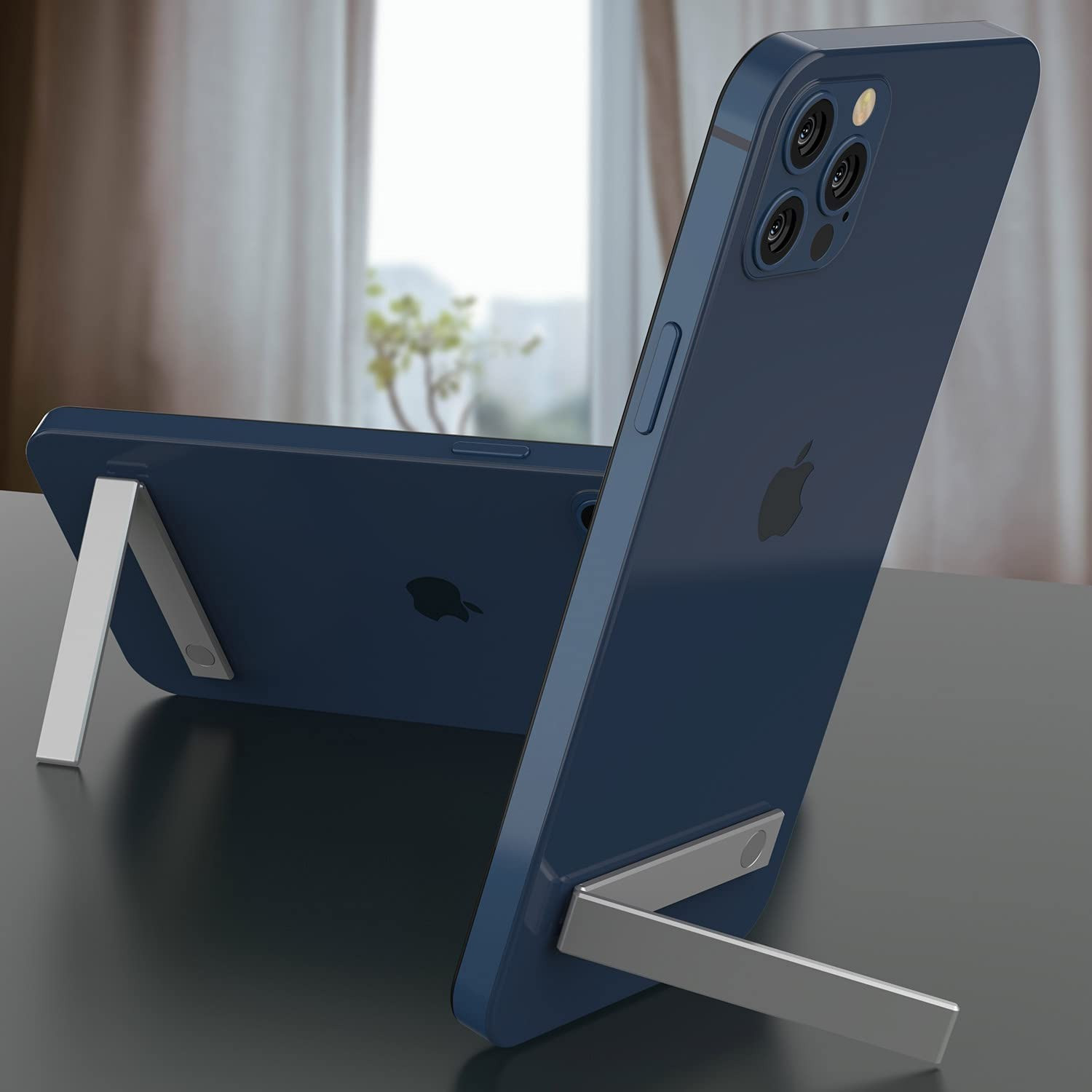 Image of MAK Foldable Pocket Magnetic Aluminum Mobile Kickstand, Adjustable Angle Mobile Holder
