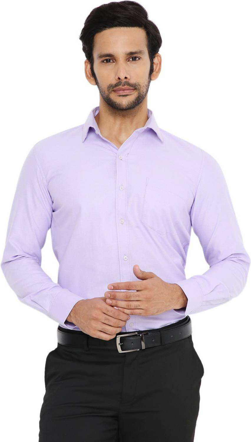 Associated Uniforms Men Solid Formal Purple Shirt