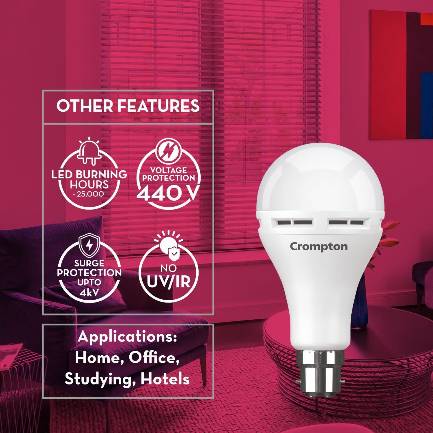 Image of Crompton 12 W Inverter Standard B22 Inverter Bulb
