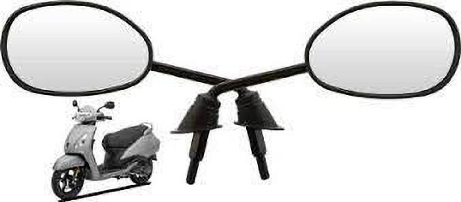 Image of Mvaeshop Manual Rear View Mirror, Passenger Side, Driver Side For TVS Jupiter, Wego