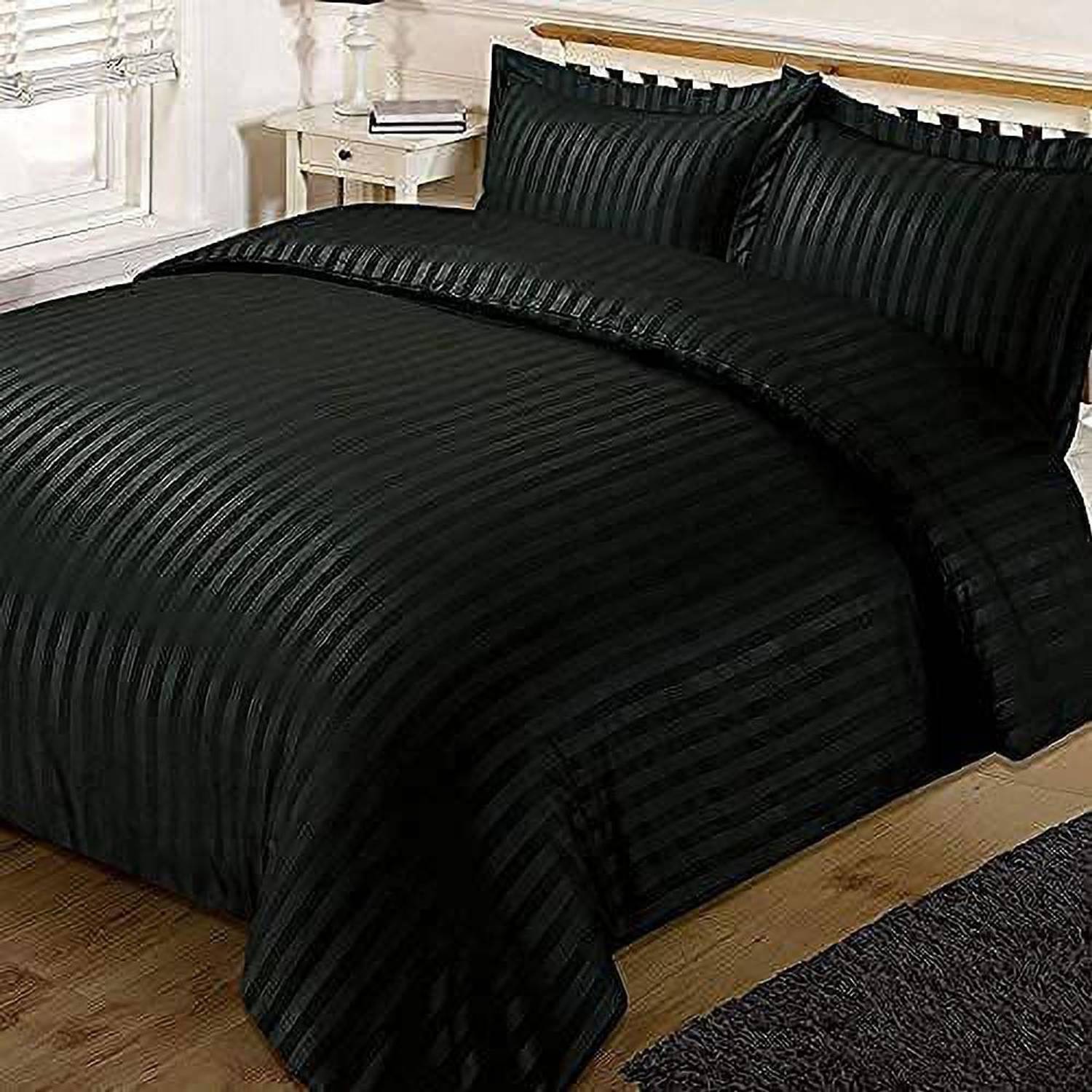 Shri Radhe Enterprises Cotton King Flat 240 TC Striped 1 Bedsheet