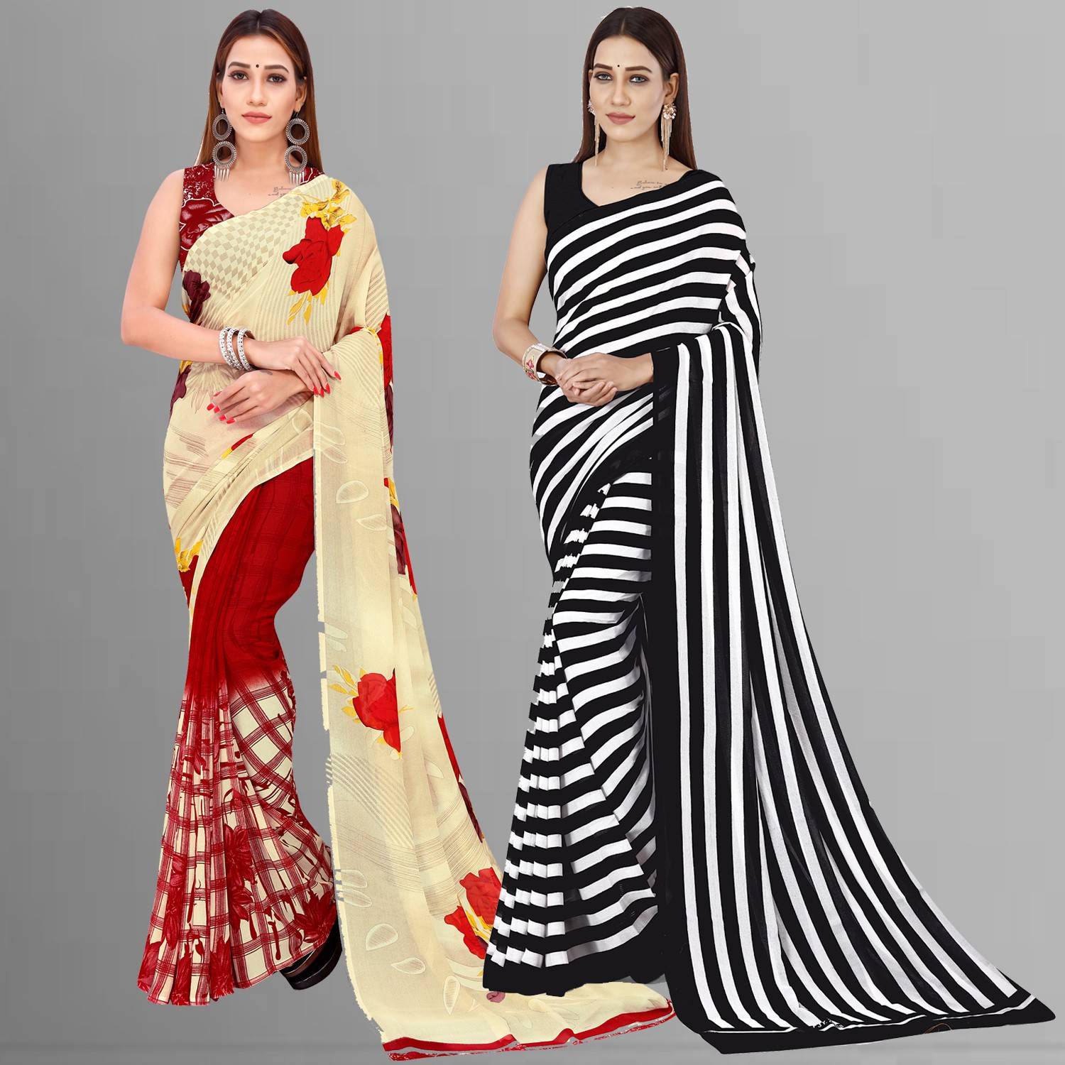 Anand Sarees Floral Print Bollywood Georgette Saree